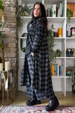 Nora Brushed Cotton Gingham Frock Coat Black
